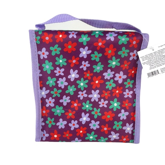 Everyday Living Flower Power Lunch Bag, Purple, Red, Seafoam Green - Picture 2 of 9